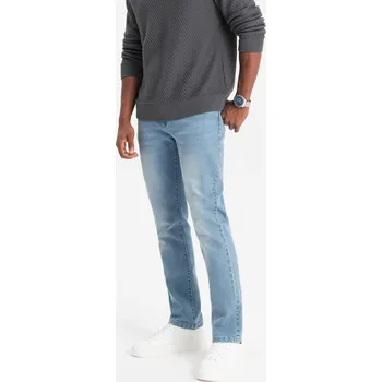 Pánské džíny Pánské džínové kalhoty STRAIGHT LEG - světle modré V2 OM-PADP-0133 - M