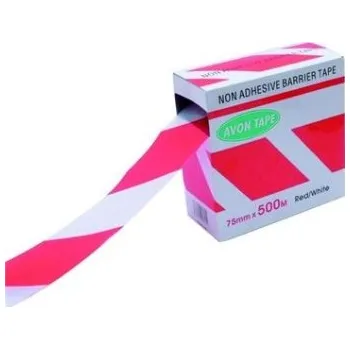 Lepicí páska Páska signální 75mm x 500m červenobílá nelepivá, AVON 964-3750K