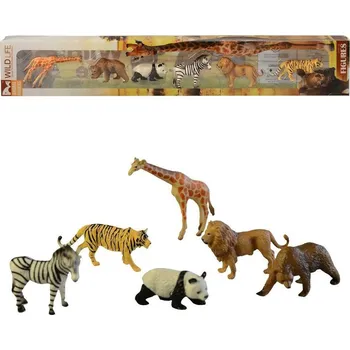 Figurka MaDe Zvířátka v boxu tropická, 6 ks, 46 x 7 cm