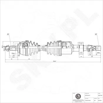 Poloosa kola Přední pravá hnací hřídel Mini 31607515578 ESEN SKV