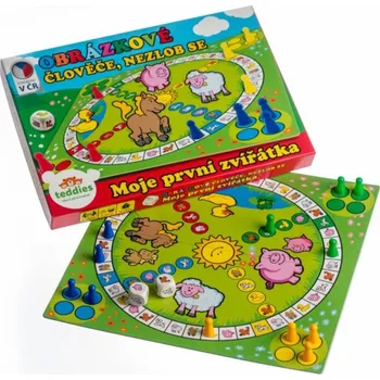 Desková hra Člověče, nezlob se obrázkové Moje první zvířátka společenská hra pro nejmenší MPZ v krabici 33x2