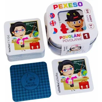 Pexeso Pexeso Povolání 1 voděodolné 64 karet v plechové krabičce 6x6x4cm