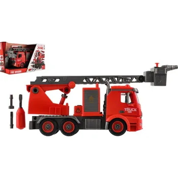 autíčko Auto hasiči šroubovací plast 36cm stříkací vodu na setrvačník na bat. se zvukem se světlem v kra