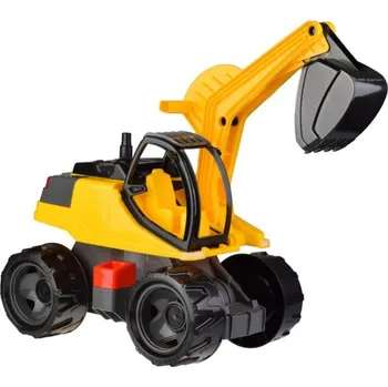 Hra na zahradu Bagr žlutočerný Giga Trucks plast 80cm v krabici 70x35x29cm