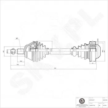 Poloosa kola Přední levá hnací hřídel Audi A3 TT Seat Leon Škoda Octavia I VW Bora I Golf IV 1J0407271AA ESEN SKV