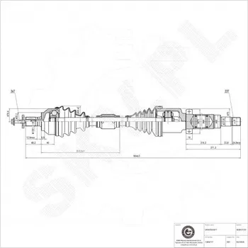 Poloosa kola Přední pravá hnací hřídel Ford C-Max Focus II 1306777 ESEN SKV