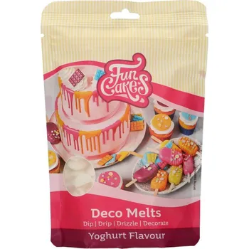 Přisada na vaření a pečení FunCakes, Nizozemsko Snadno rozpustná poleva v peckách 250g Yogurtová