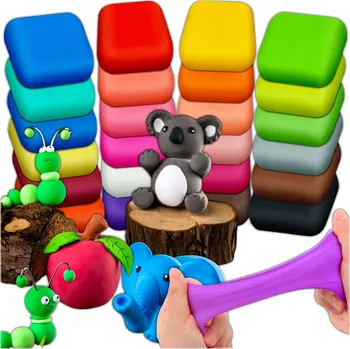 Modelovací hmota Pěnová Plastelína sada 36 sáčků pěnové hmoty, 12 barev