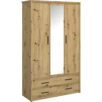 Šatní skříň Skříň Kondela Airon 3D4S 127,6 x 210 x 50,4 cm dub artisan