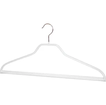 Ramínko MAWA kovové ramínko SILHOUETTE, protiskluzové, s kalhotovou tyčí, 45 cm, bílé, 10 ks