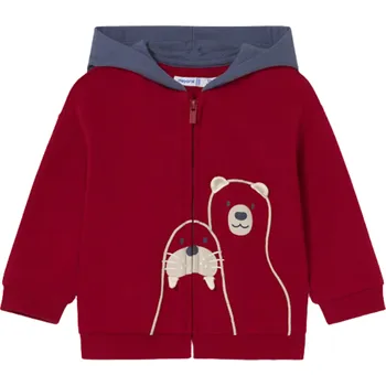 MAYORAL dětská mikina na zip zvířátka červená vel. 92 cm
