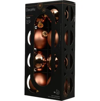 Vánoční ozdoba Ozdoba vánoční koule skleněná 7 cm brandy 8 ks