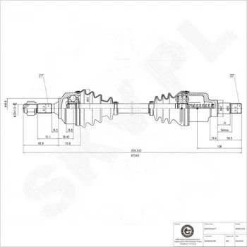 Poloosa kola Poloosa pohonu Citroën C2 C3 Peugeot 1007 Renault Espace III, přední levá 9646326780 ESEN SKV