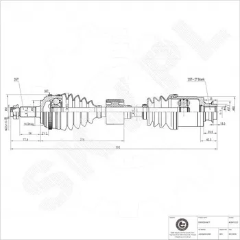 Poloosa kola Poloosa pohonu Honda HR-V přední levá 44306S2H951 ESEN SKV