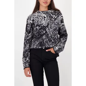 Dámský svetr MONARI FASHION CONTRASTS dámská svetr černobílý s kamínky