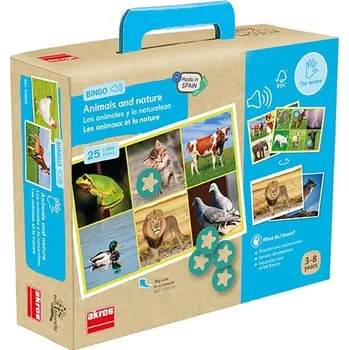 Výuková hračka Akros Bingo zvířata a příroda - 25 zvuků formou MP3 ke stažení