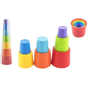 Kubus pyramida skládanka plast kulatá barevná 12m+