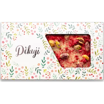 Čokoláda Choklid Děkuji Bílá čokoláda s pistáciemi 35% 60 g