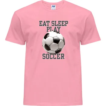 Pánské tričko panske_bavlnene_tricko_potisk_hraj_fotbal Barva: Pink neo - pastelově růžová, velikost: XXL