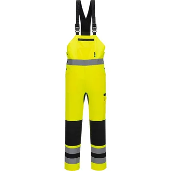 PORTWEST HI-VIS WX2 CD852 ECO / Reflexní kalhoty s laclem - HV žlutá/černá M