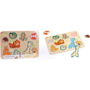 Dětské zboží Puzzle/Vkládačka deskové zvířátka dřevo ve fólii 30x21cm 18m+