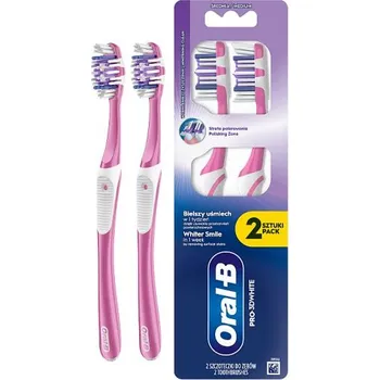 Zubní kartáček Oral-B Pro-3DWhite Manuální Zubní Kartáček – Bělí, Čistí A Leští – Středně Tvrdá Vlákna, 2