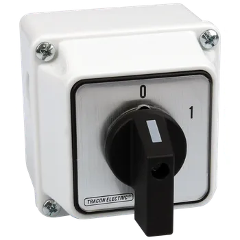 vypínač Krabicový vačkový vypínač motoru, ON-OFF Tracon TKM-25/QT 400V, 50Hz, 25A, 7,5kW, 48×48mm, IP44 (Tracon TKM-25/QT)