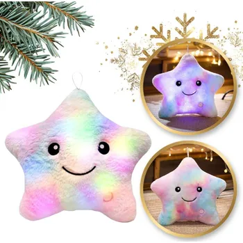 Polštář Růžový ombré LED polštář Hvězda, 40 × 35 cm