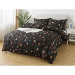 XPOSE® Francouzské bavlněné Renforcé povlečení TLAPIČKY - černé 200x220 cm, 70x90 cm, Bavlna RENFORCÉ + Prodloužená možnost vrácení zboží do 50 dnů