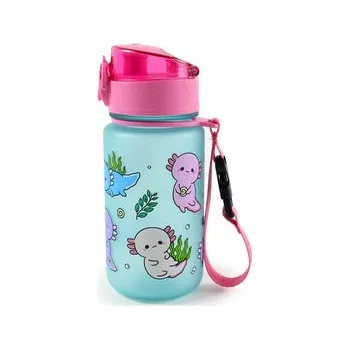 Láhev Nerozbitná plastová dětská láhev s víčkem 350ml - Adoramals Axolotl
