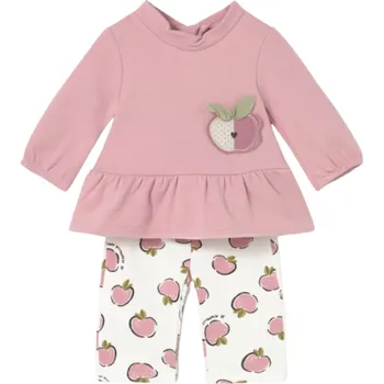 MAYORAL dívčí set tričko DR a legíny jablíčka růžová vel. 70 cm