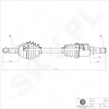 Poloosa kola Přední levá hnací hřídel Ford Focus I 1328500 ESEN SKV