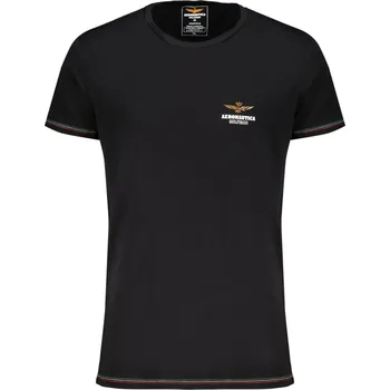 Pánská móda AERONAUTICA MILITARE BLACK MEN'S OUTDOOR T-SHIRT Aeronautica Militare černá 3363468