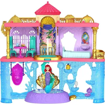 Domeček pro panenku Mattel Disney Princess 25HLW95 Malá panenka Ariel a královský zámek