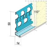 Profil soklový s PVC hranou Protektor 1225 14mm PVC 3m (25ks/bal)