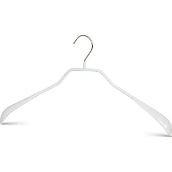 Ramínko MAWA kovové ramínko BODYFORM, protiskluzové, rozšířené konce, 42 cm, bílé, 5 ks