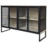 Přírodně černá kovovo dřevěná komoda/ příborník Vence - 121*38*80 cm