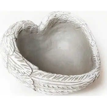 Obal na květináč Keramický obal, srdce, 17 x 17 x 9 cm