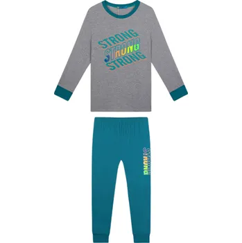 Chlapecké pyžamo Chlapecké PYŽAMO šedá/petrolejová Kugo MP1556
