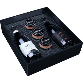 Víno Dárkový balíček Moravské víno a paštiky V: Pálava '24 výběr z horznů, polosuché + Rulandské bílé '24 pozdní sběr, polosuché