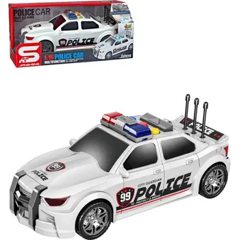 autodráha Auto policejní bílé 1:16 Policie 25cm na baterie Světlo Zvuk