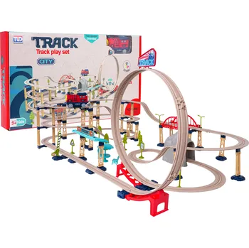 autíčko RKToys Vláčkodráha 146 dílů s vláčkem a doplňky