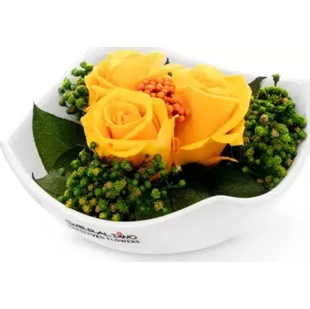 umělá květina Nela Aranž 11 x 11 x 7 cm bílá, červená, zelená