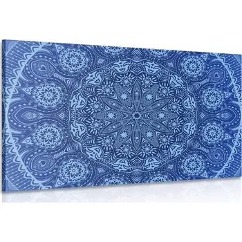 Obraz Dovido Obraz okrasná Mandala s krajkou v modré barvě