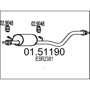 Auto-moto Střední tlumič výfuku MTS 01.51190