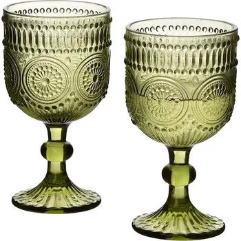 Sklenice Sada sklenic na víno home & lifestyle Elise 330 ml HTIA0268 zelená 70X