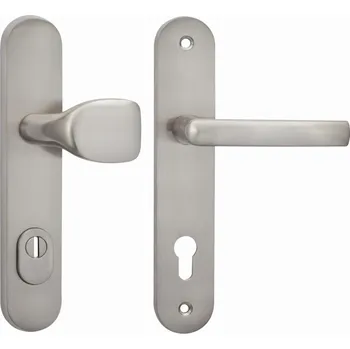 Dveřní kování Cobra ochranné kování C101 plus (nikl matný) Provedení: K PZ RE (klika pravá/koule pro FAB), Rozteč: 90mm