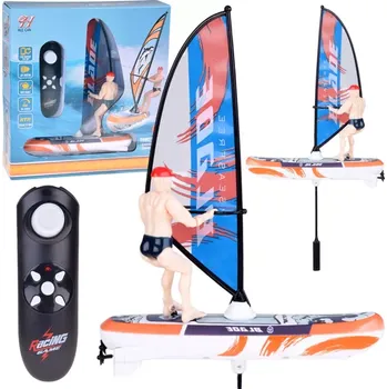 RC model auta RC windsurfer s LED osvětlením – dálkově ovládaná vodní hračka – modrá