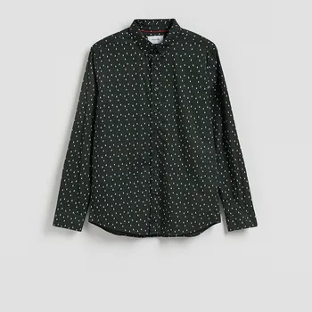 Pánská košile Reserved - Košile slim fit s vánočním vzorem - tmavě zelená - 420GT-79P - 420GT-79P-XXL