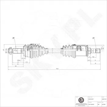 Poloosa kola Zadní levá hnací hřídel Honda CR-V III 42311SXSA01 ESEN SKV